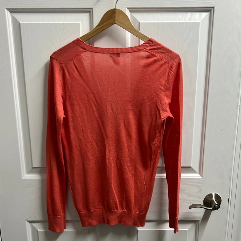 J. Crew Coral V-Neck Sweater
